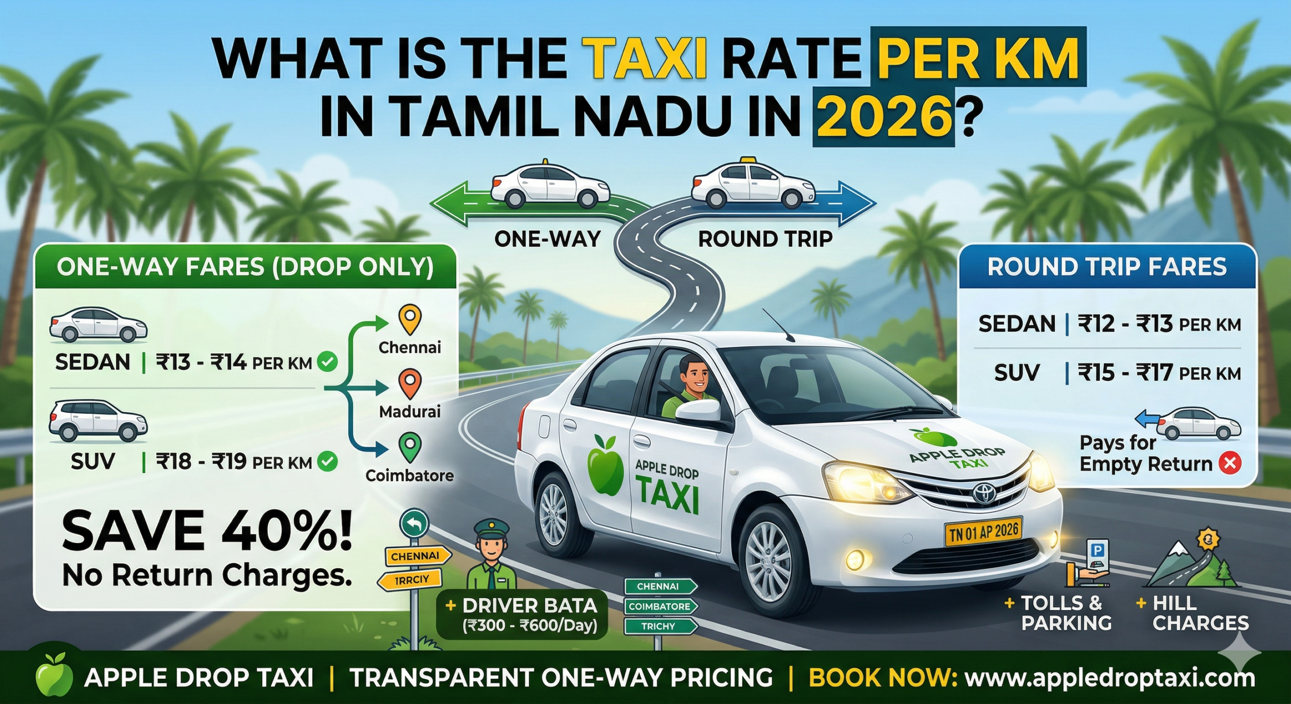 drop taxi rate per km